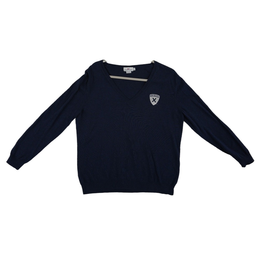 Vineyard Vines Xavier University Sweater Men's Size XL Navy Blue 100% Cotton